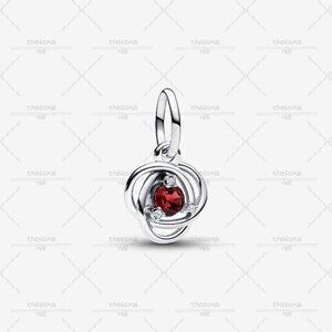 Pandora July True Red Eternity Circle Dangle Charm